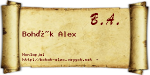 Bohák Alex névjegykártya