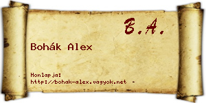Bohák Alex névjegykártya