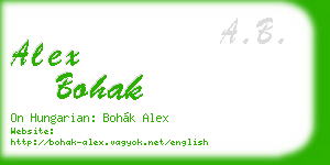 alex bohak business card