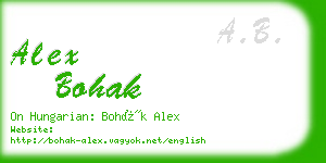 alex bohak business card